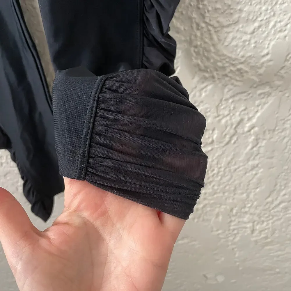 Lanston Sport Black Ruched Leggings Athleisure Workout Athletic Size Small - Picture 4 of 7